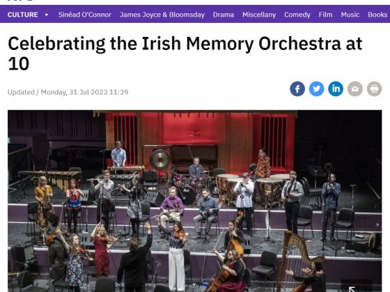 Screengrab of Irish Memory Orchestra article on RTE online